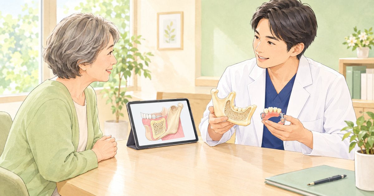 宇都宮市｜60代からの入れ歯調整限界と人工歯根切替の目安