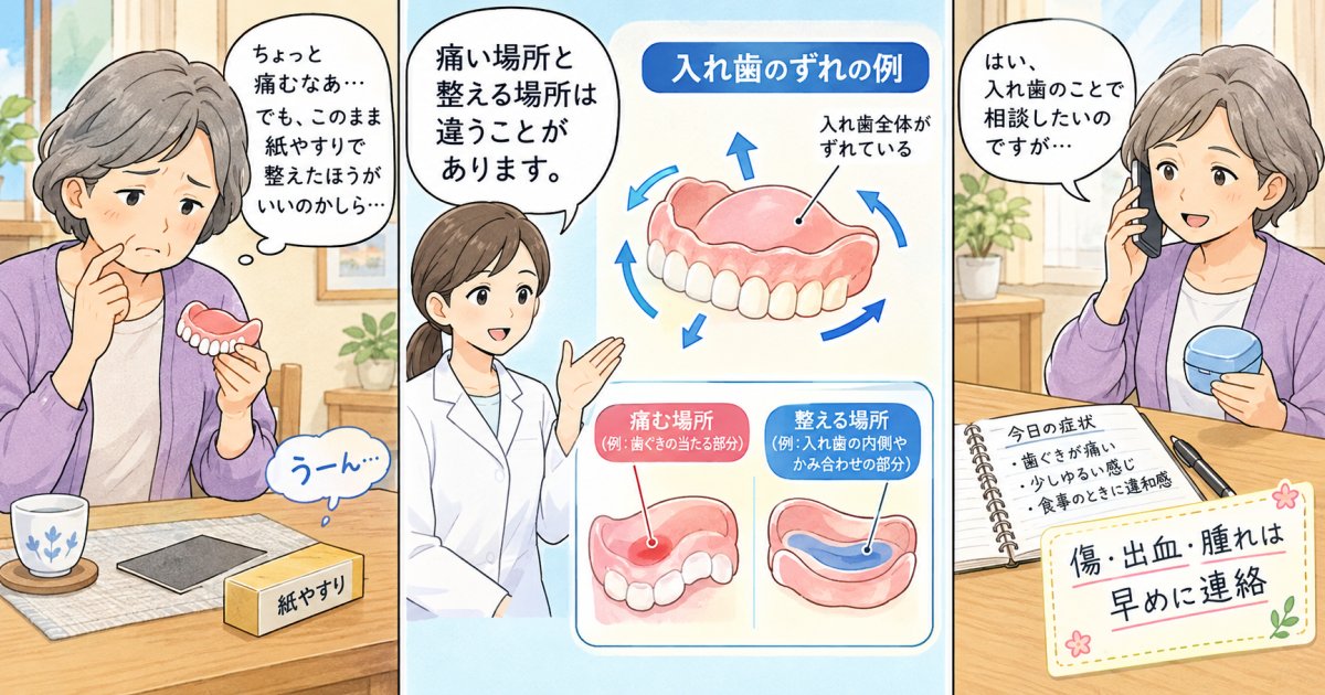 入れ歯が痛いとき、いつ歯科へ連絡すべきですか？
